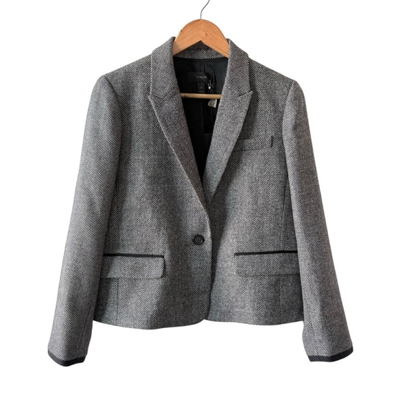 J. Crew Black and White Wool Blazer - Picture 1 of 11